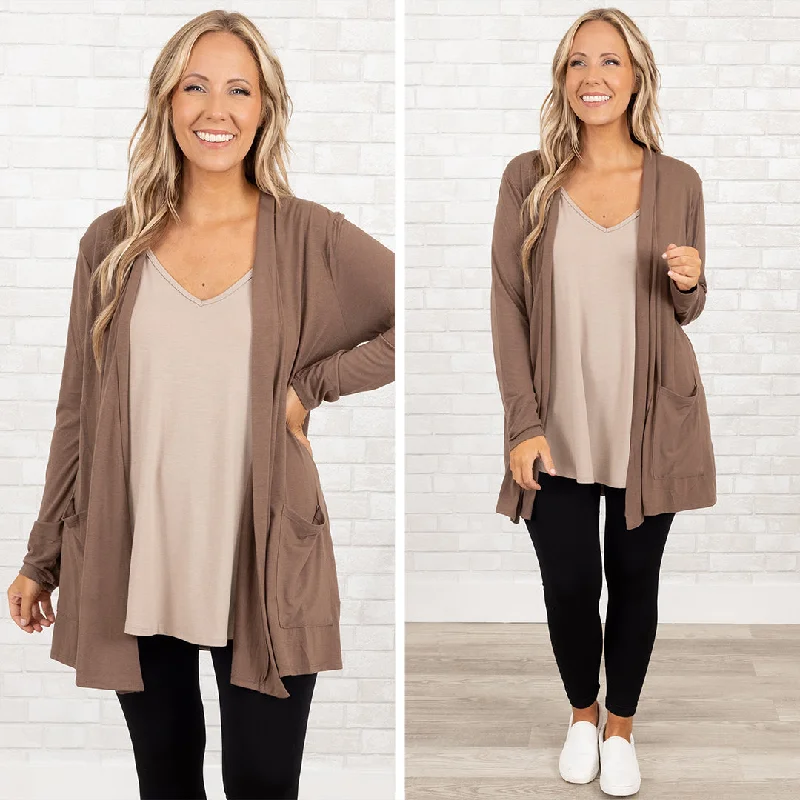 Early Access Kindness and Compassion Cardigan, Mocha