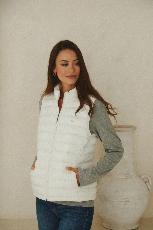 Weekend Discounts to Delight Glacial Gilet (Chest Lotus Embroidery)