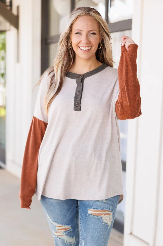 Daily Special Daring Dreams Top, Oatmeal