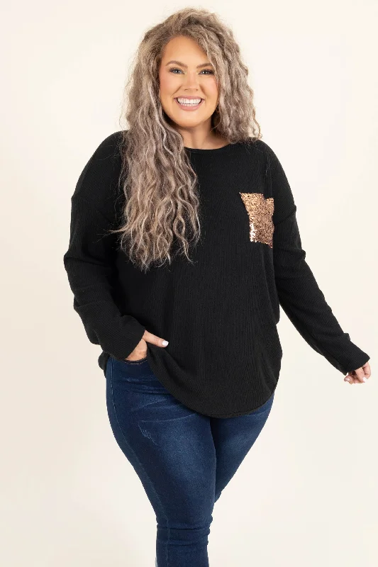 Reduced Rates Mystery To Me Top, Black