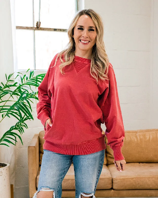 Weekend Deals That Dazzle Girlfriend Crewneck Sweatshirt - Ruby