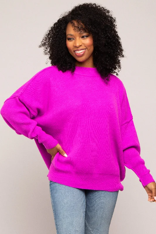 Mega Sale Magenta Mock Neck Sweater