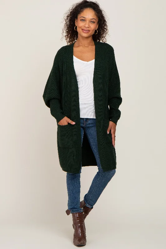 Final Offer Forest Green Pocketed Knit Cardigan