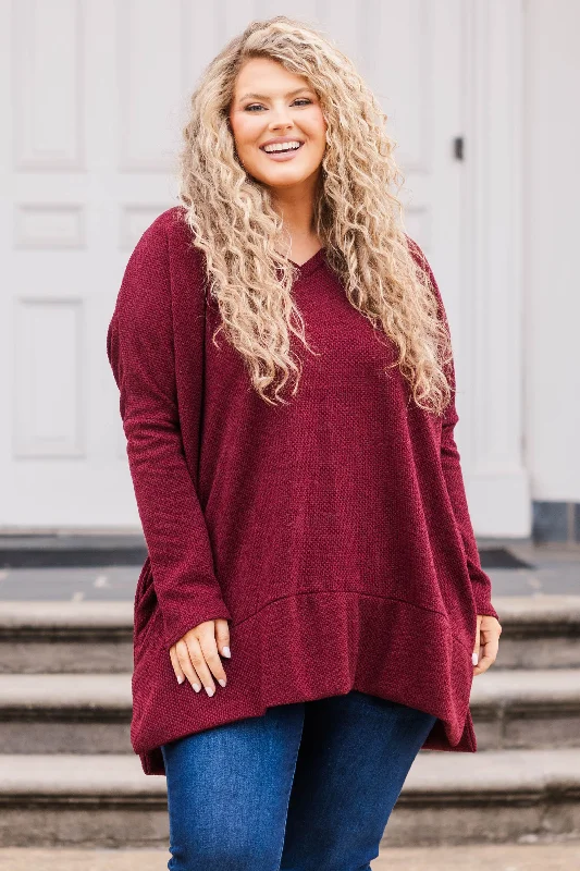 Weekend Shopping Extravaganza Precious Poetry Tunic, Burgundy