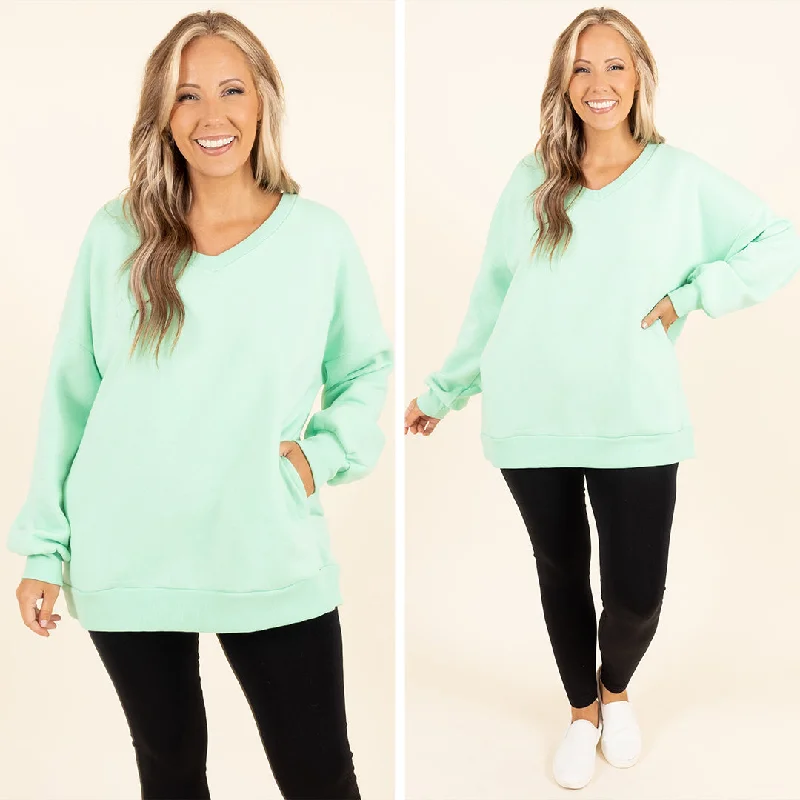 Weekend Shopping Made Better Very Special Sweatshirt, Green Mint