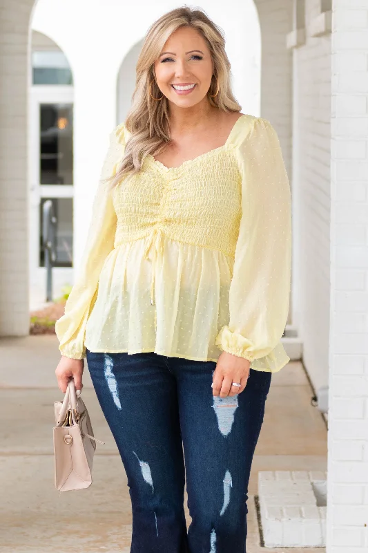 Best Choice Rushing Back Top, Lemon