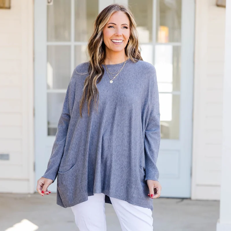 Overstock Clearance Snow Whispers Tunic, Heather Grey