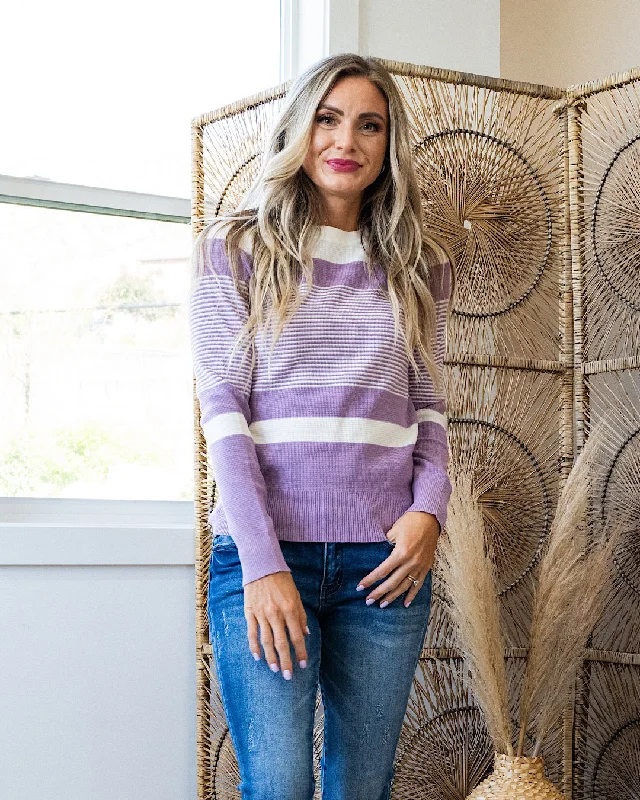 Great Bargain Courtney Striped Sweater - Lavender FINAL SALE