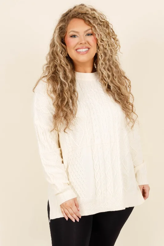 Weekend Discounts to Enjoy Wooly Wonder Sweater, Cream