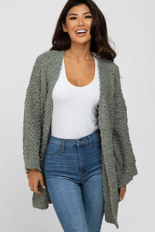 Weekend Deals You Can't Resist Olive Soft Popcorn Knit Cardigan