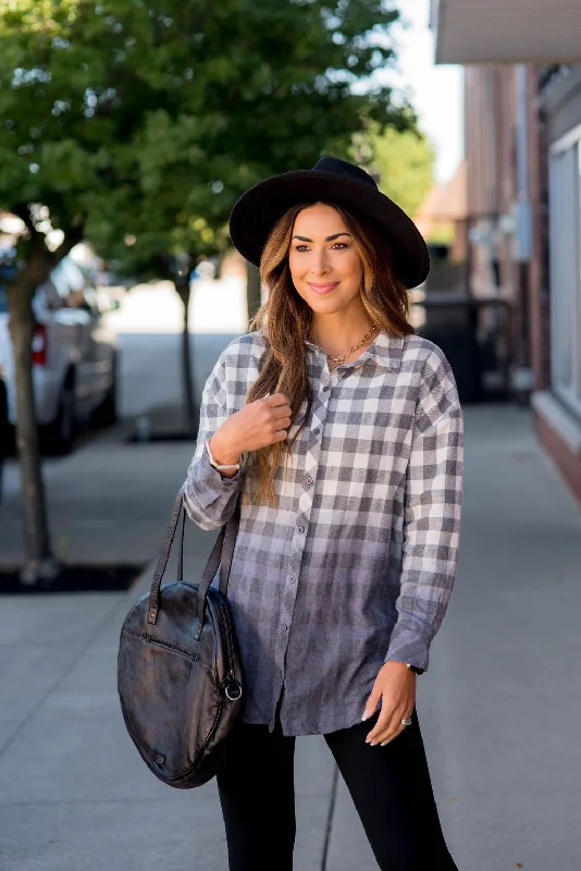Weekend Savings Fiesta Grey/Blue Dip Dyed Flannel