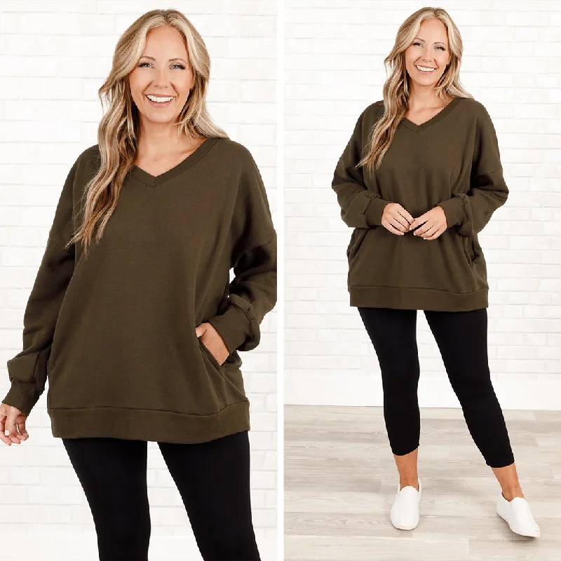 Shop and Save Very Special Sweatshirt, Dark Olive