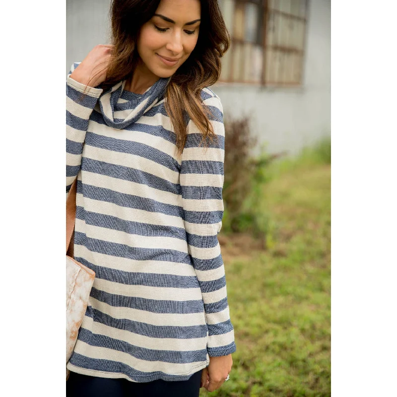 Major Deal Striped Cowl Neck