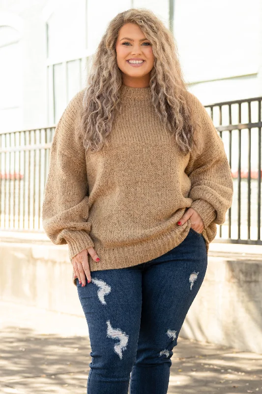 Pay Less Let's Snuggle Sweater, Taupe
