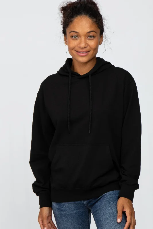 Weekend Bargains to Savor Black Basic Hooded Sweatshirt