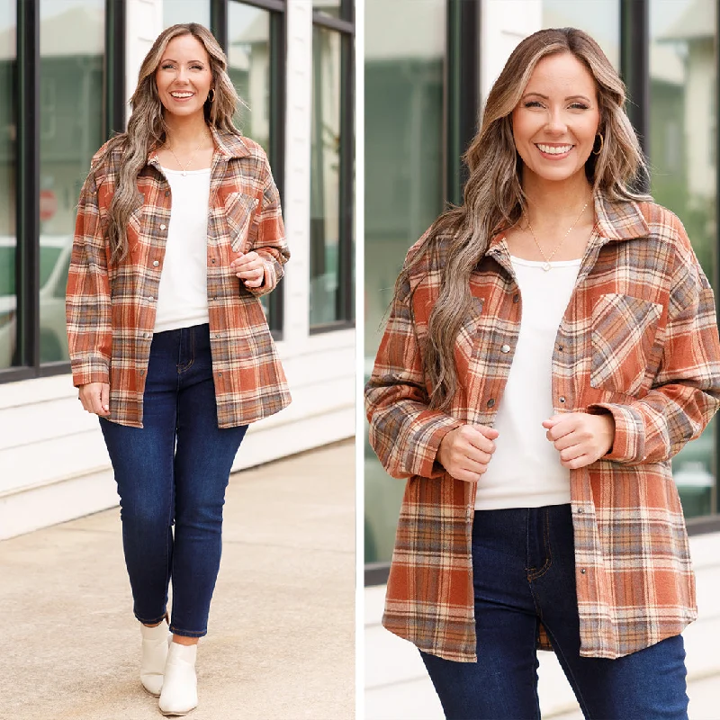 Mega Discount Not Your Boyfriend's Flannel Shacket, Red