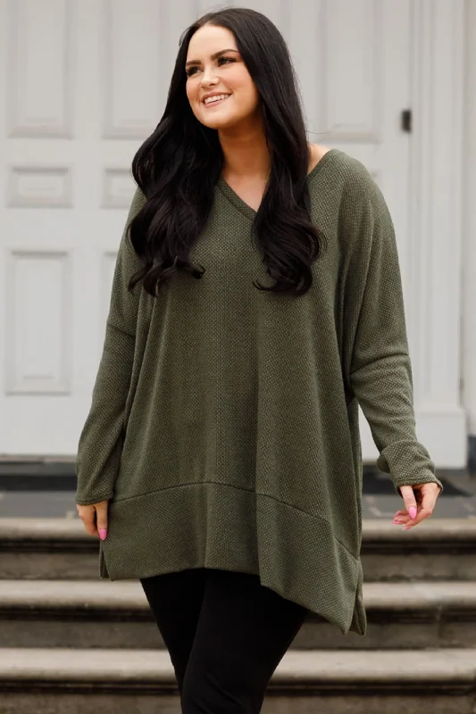 Weekend Savings Sensation Precious Poetry Tunic, Olive
