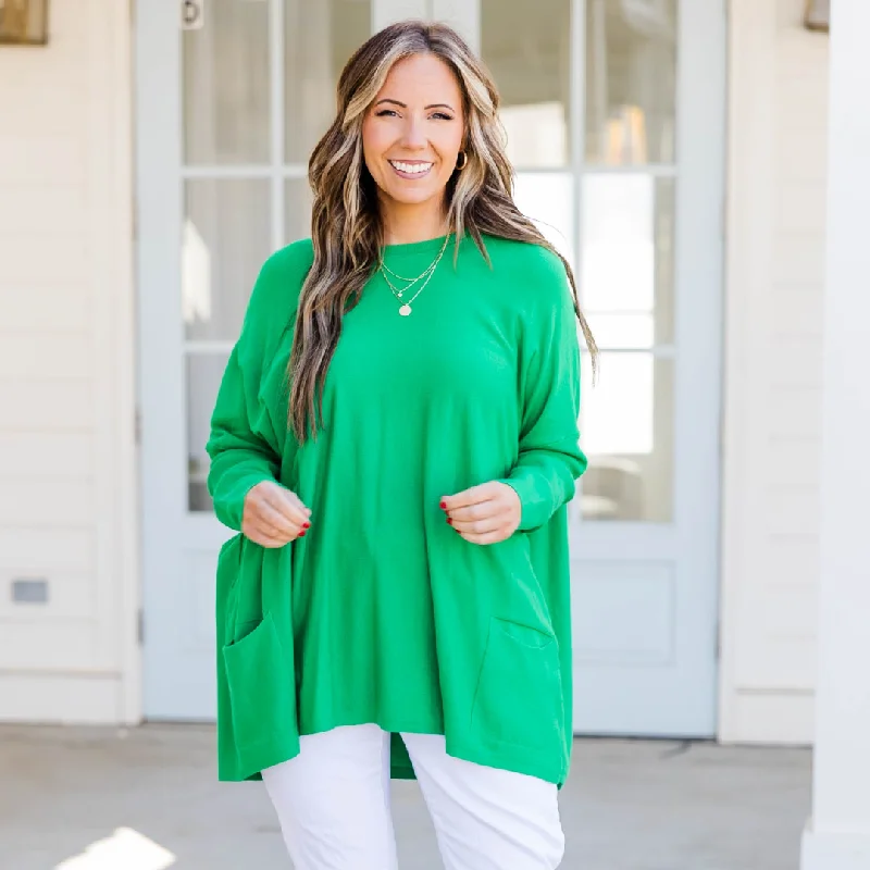 Weekend Shopping Bliss Snow Whispers Tunic, Kelly Green