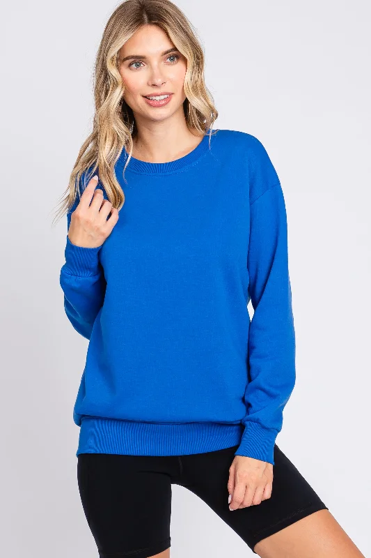 Weekend Shopping Extravaganza Royal Blue Pullover Sweatshirt