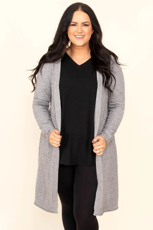 Weekend Deals That Please Wishing for Lovely Weather Cardigan, Heather Grey