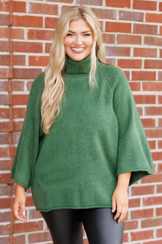 Weekend Savings Spectacle Sweet Girl Sweater, Hunter Green