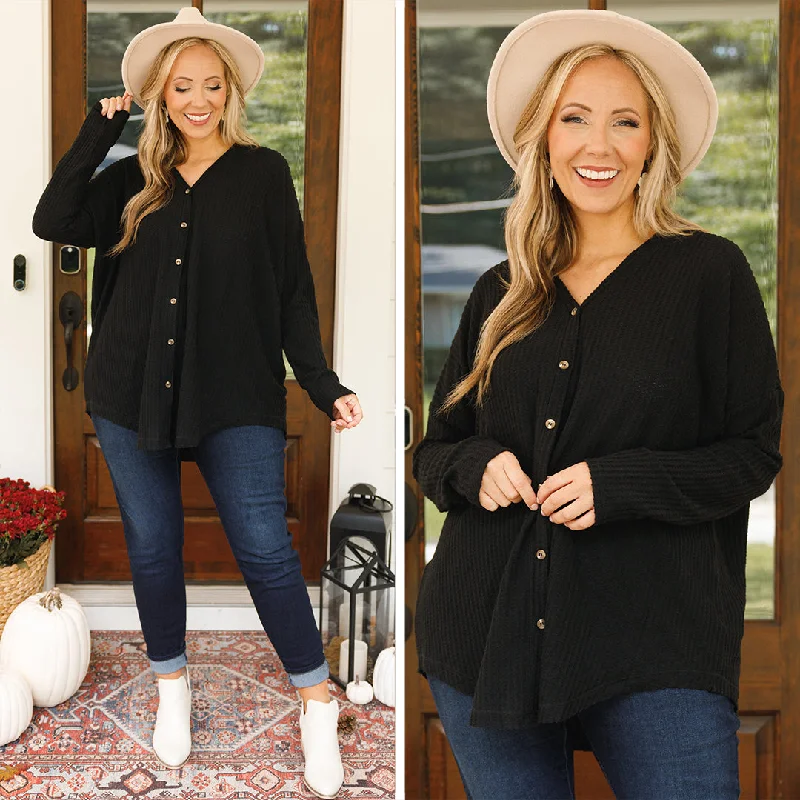 Weekend Discounts to Snag Cozy Cascade Cardigan, Black