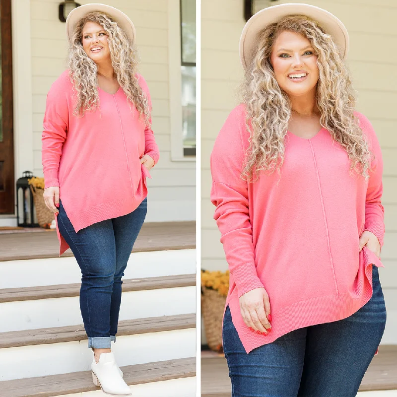 Celebrate the Weekend with Discounts Miss Who I Was Sweater, Desert Rose