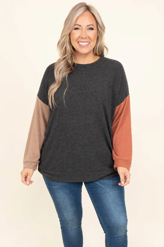 Discount Mania Perfectly You Top, Charcoal