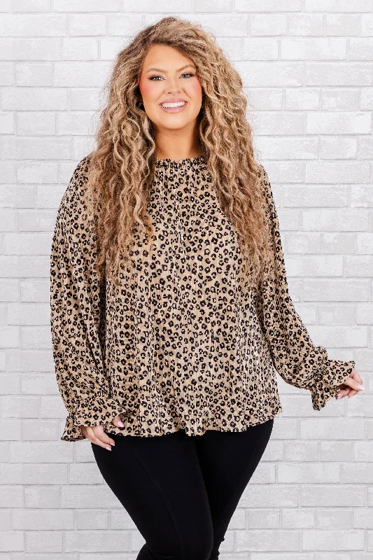 Weekend Deals That Impress Leave Luck Behind Top, Taupe