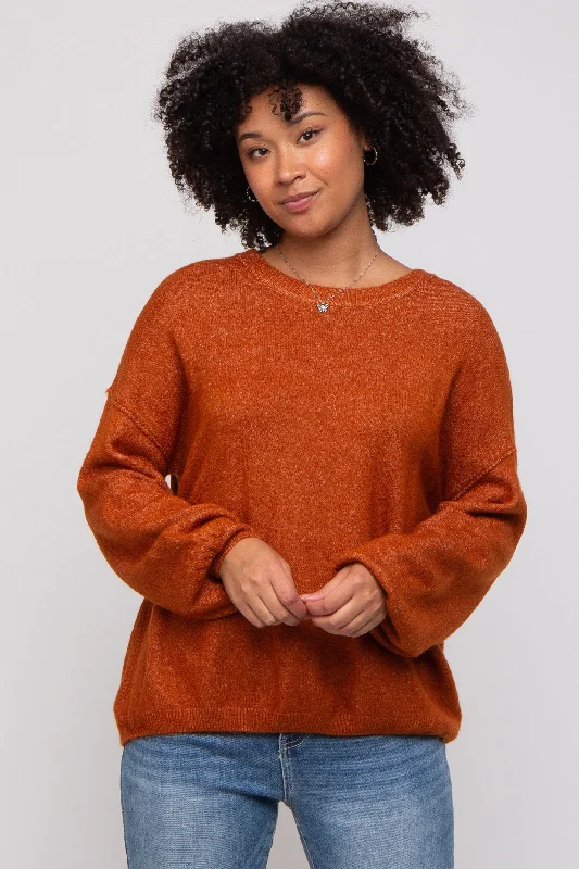 Deal Alert Camel Basic Drop Shoulder Sweater