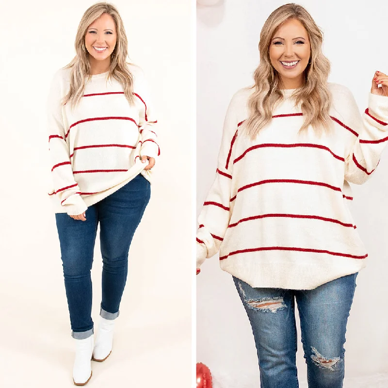 Weekend Deals That Sizzle Slumber Party Sweater, White-Red