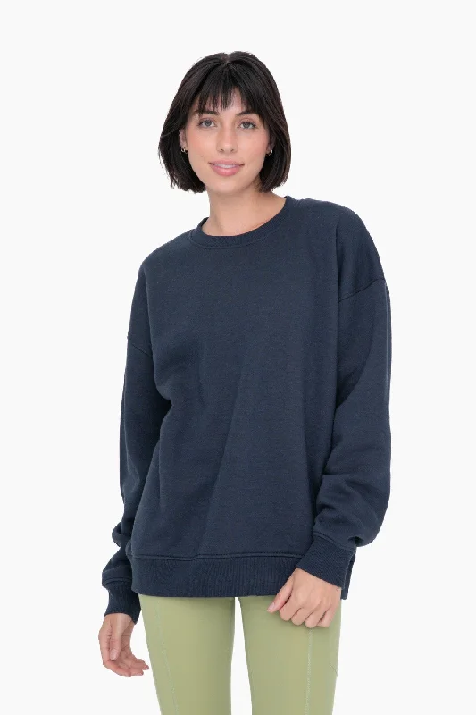 Deal of the Day Navy Blue Soft Knit Fleece Lined Sweatshirt
