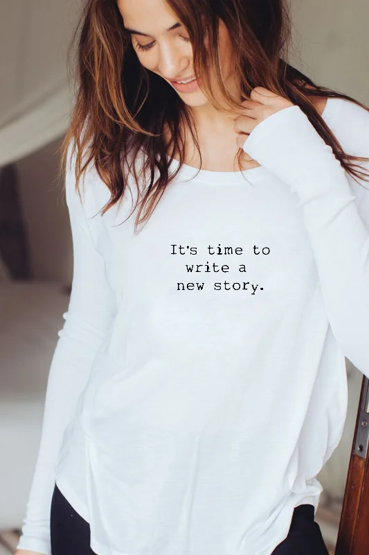 Weekend Deals That Amaze "New Story" Original Ribbed Long Sleeve Tee
