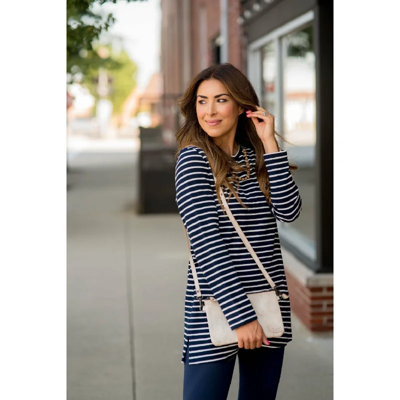 Deal Alert Long Sleeve Striped Tunic Tee