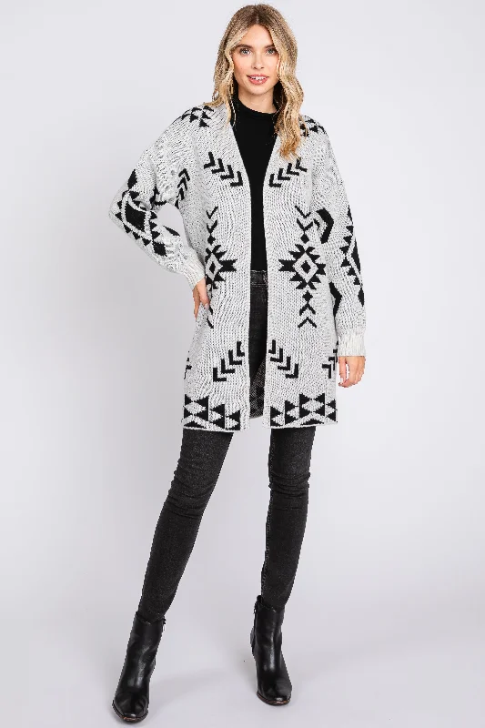 Weekend Savings Bonanza Ivory Print Cardigan