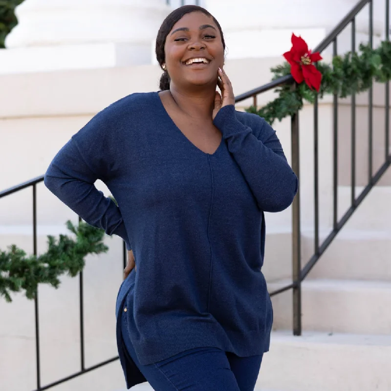 Midnight Madness Miss Who I Was Sweater, Heather Blue