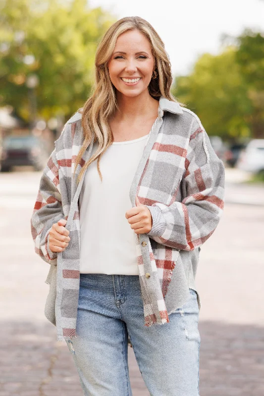 New Arrival I'm In Love Shacket, Rust
