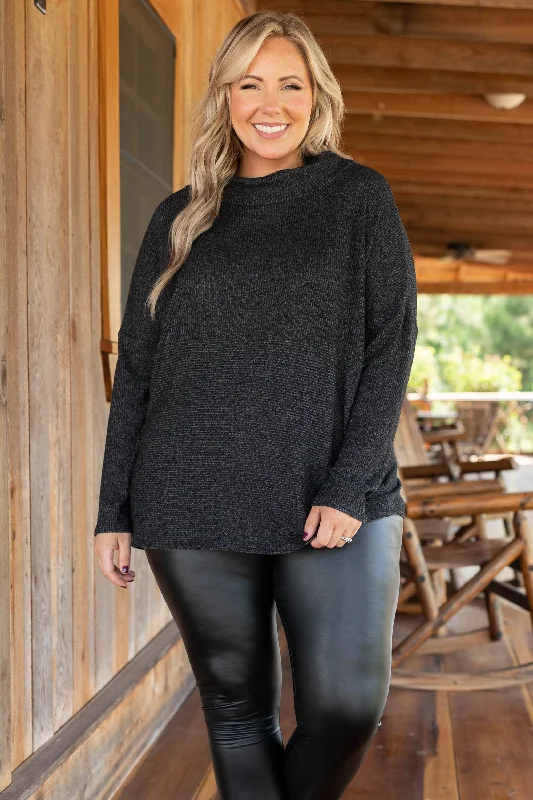Super Discount Never Leave Top, Charcoal Gray