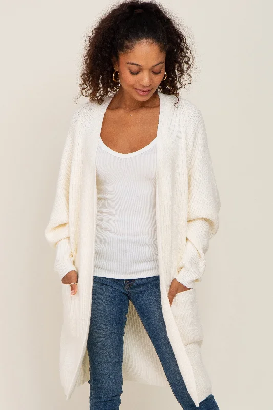 Exclusive Deal Cream Pocketed Knit Cardigan