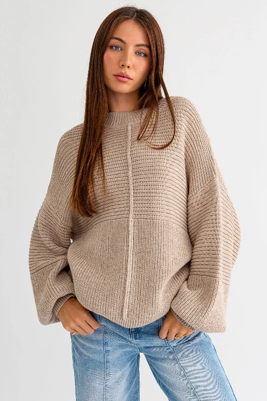 Final Offer Beige Ribbed Sweater