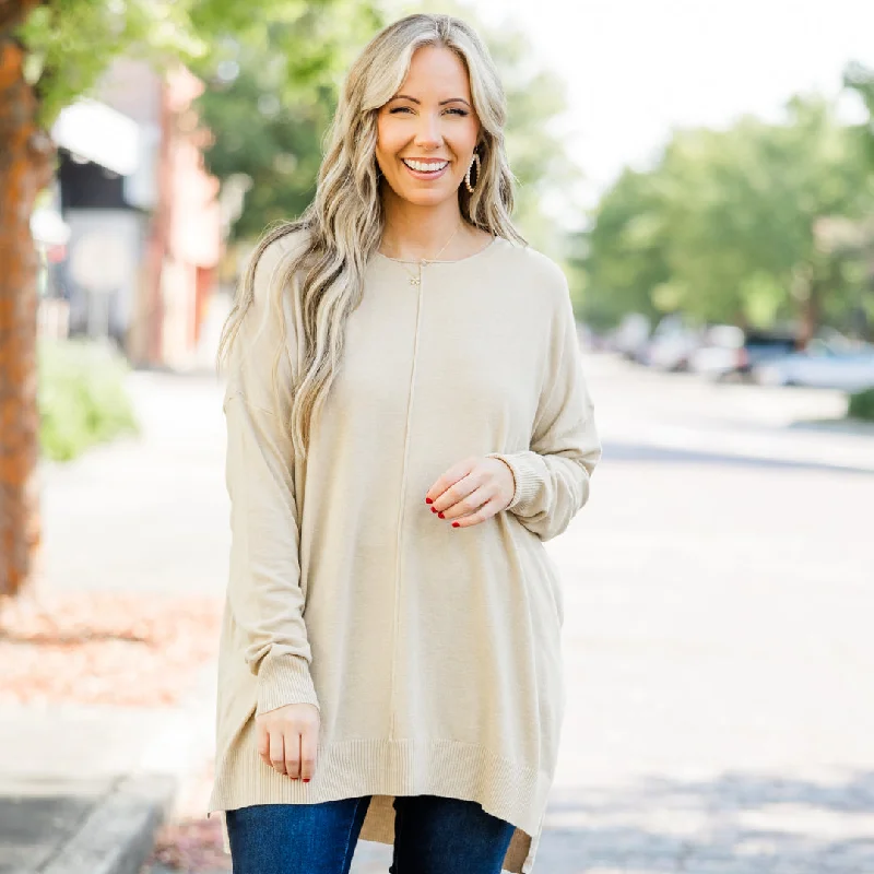 Mega Sale Miss Who You Were Sweater, Heather Beige