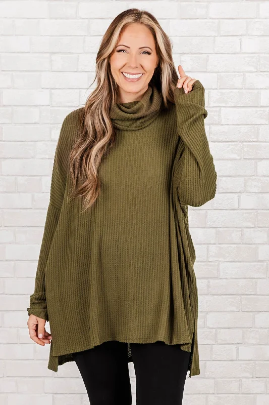 Reduced Rates Keep Your Trust Sweater, Dark Olive