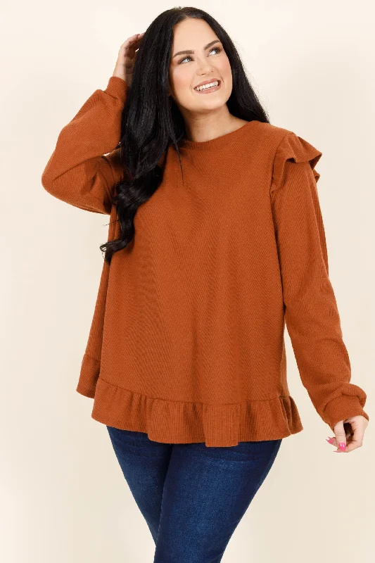 Can't Resist Cloud Gazing Sweater, Rust
