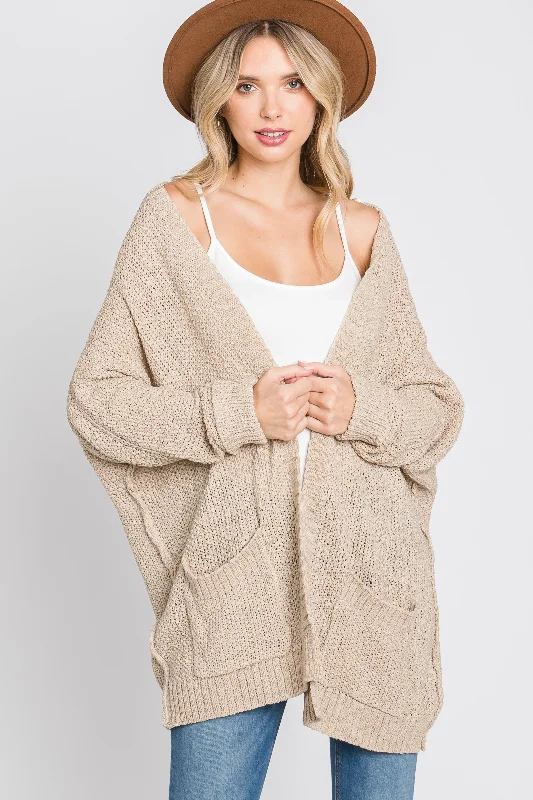 Weekend Specials Just for You Beige Cuff Sleeve Cardigan