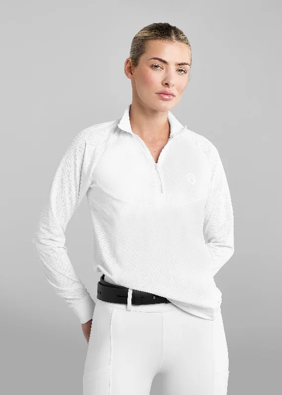 Weekend Specials to Enjoy White Long Sleeve Mesh Shirt