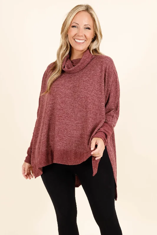 Weekend Specials to Grab Who We Are Sweater, Dark Burgundy