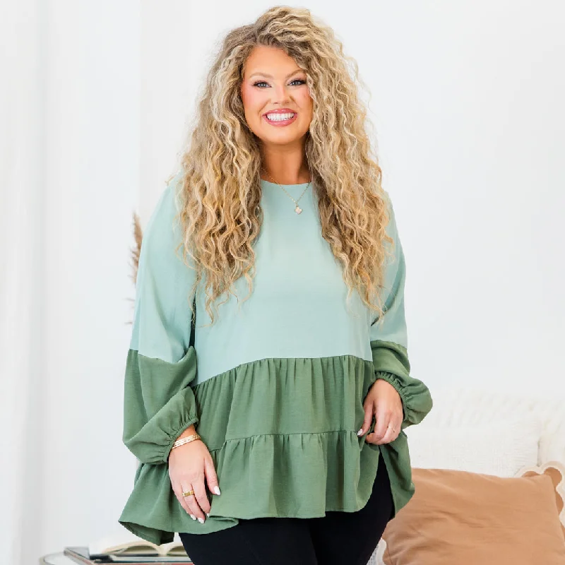 Super Discount One Call Away Top, Sage