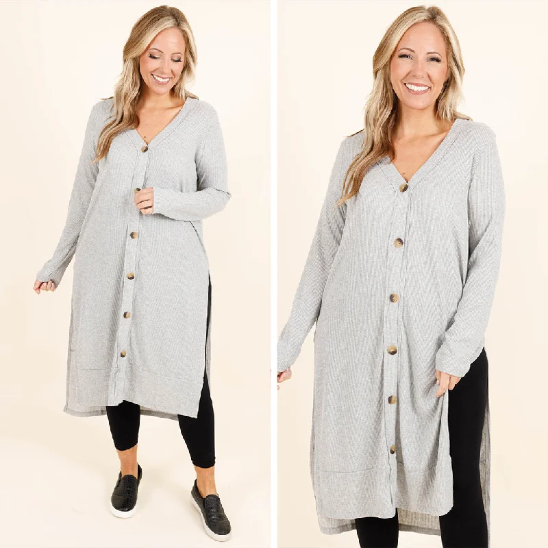 Weekend Steals Await Long Way From You Cardigan, Heather Grey