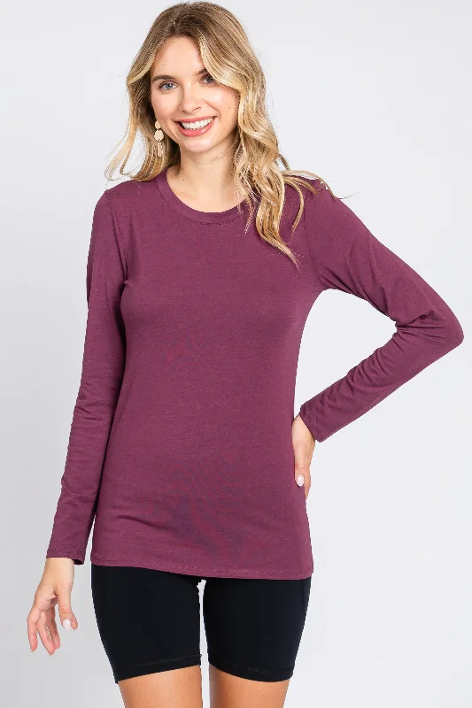 Weekend Bargains to Snag Plum Long Sleeve Top