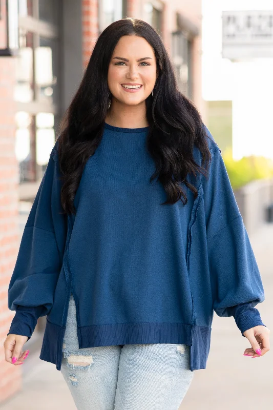 Quick Sale You're So Cool Top, Navy